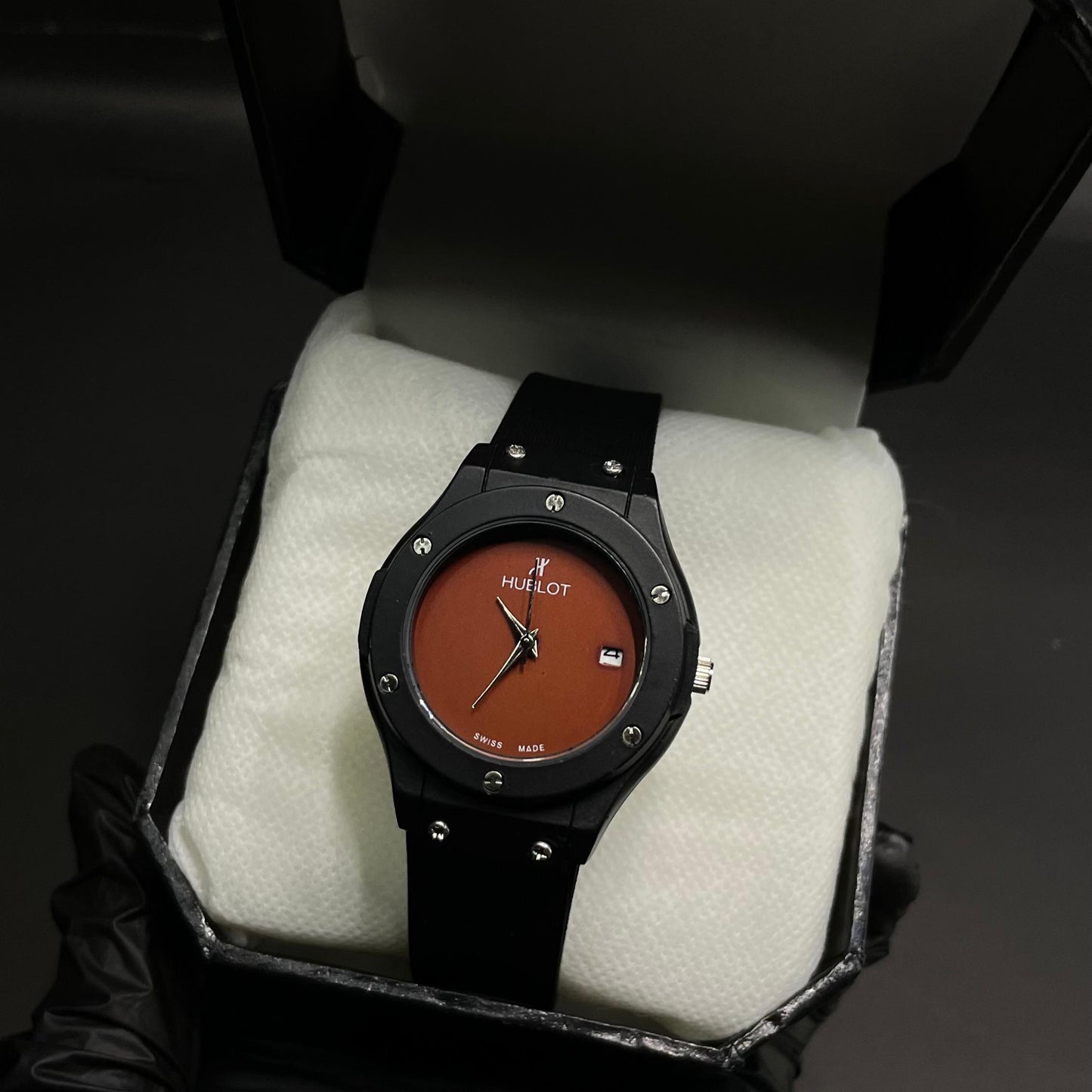 Hublot Ladies Watch – Brown Dial with Date Display