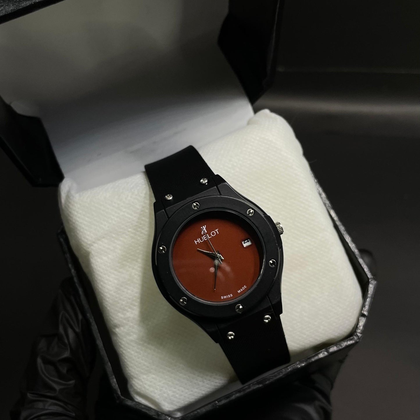 Hublot Ladies Watch – Brown Dial with Date Display