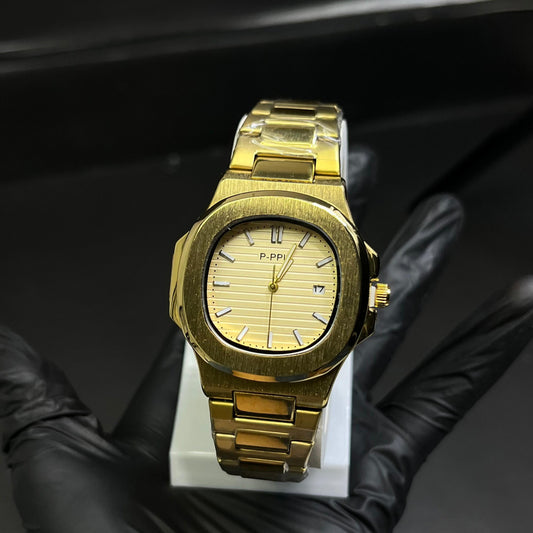 Patek Philippe-Inspired Gold Watch – Big Dial Luxury Edition (P.PPLI)