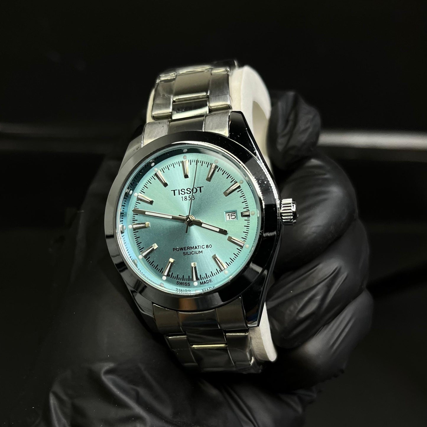 Tissot Gentleman Powermatic 80 Silicium – Ice Blue Dial Premium Quality Comes With Box