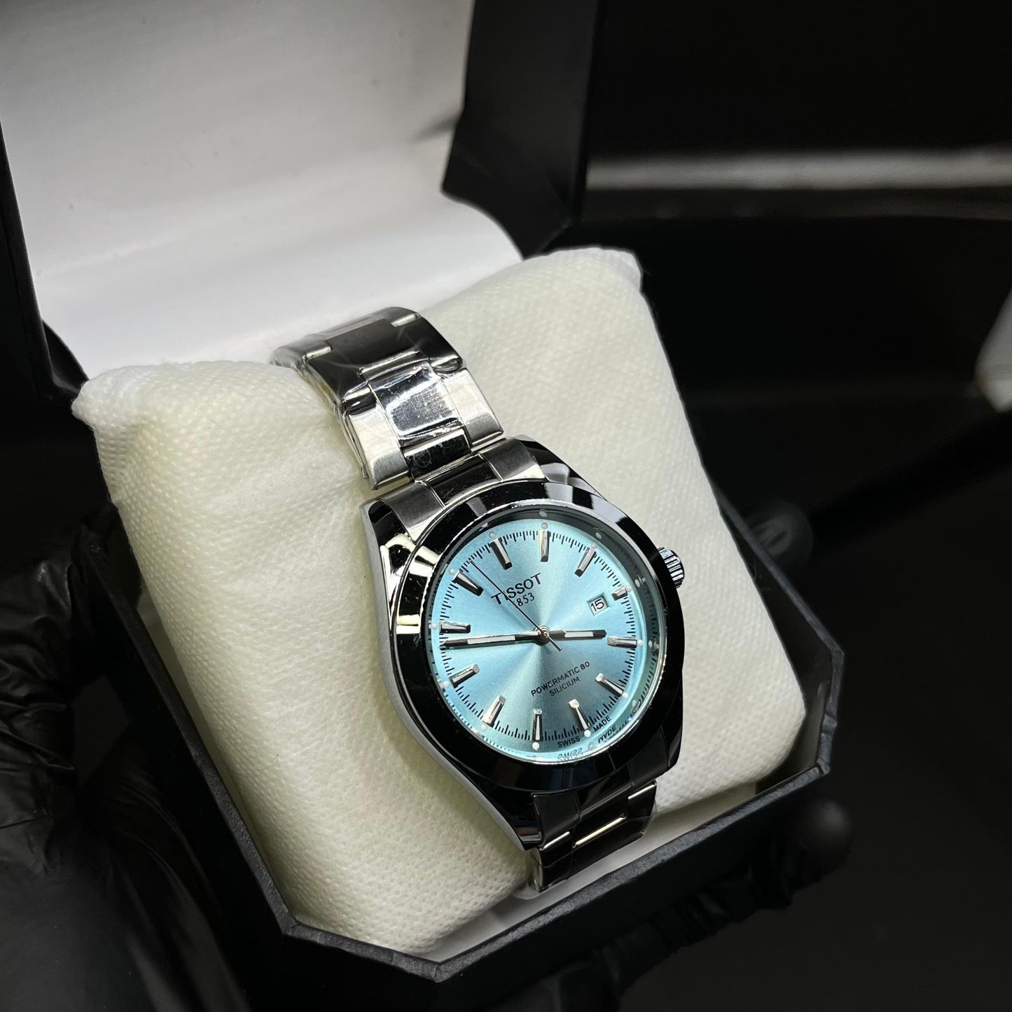 Tissot Gentleman Powermatic 80 Silicium – Ice Blue Dial Premium Quality Comes With Box
