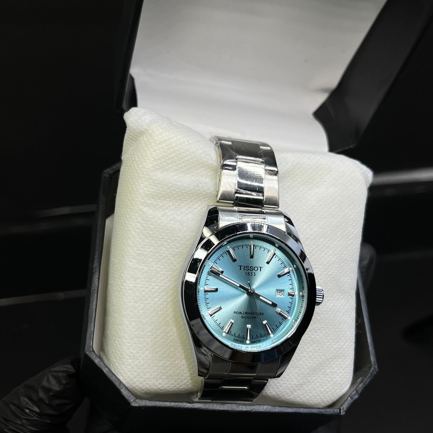 Tissot Gentleman Powermatic 80 Silicium – Ice Blue Dial Premium Quality Comes With Box