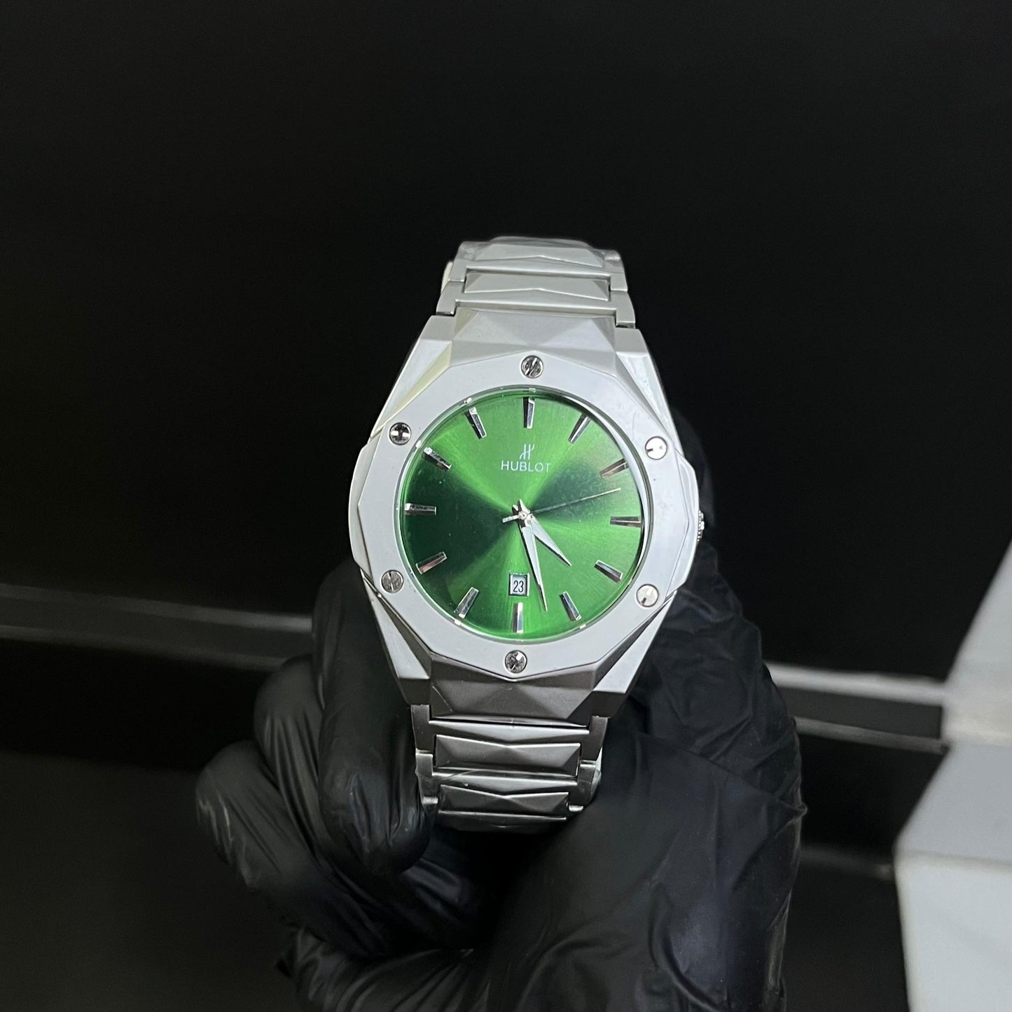 Hublot Men’s Watch – Striking Green Dial with Stainless Steel
