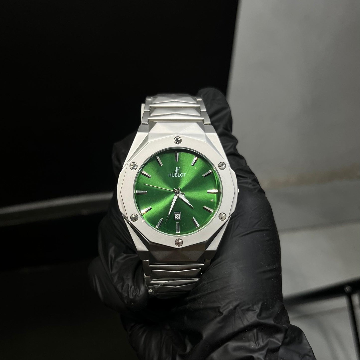 Hublot Men’s Watch – Striking Green Dial with Stainless Steel
