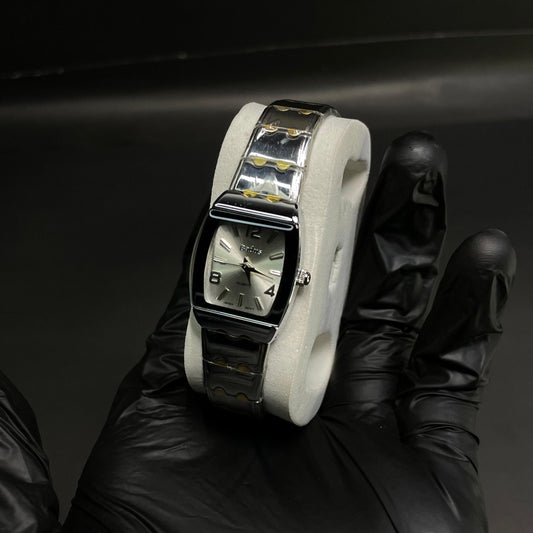 Elegant Ladies Silver & Gold Two-Tone Bracelet Watch – White Dial