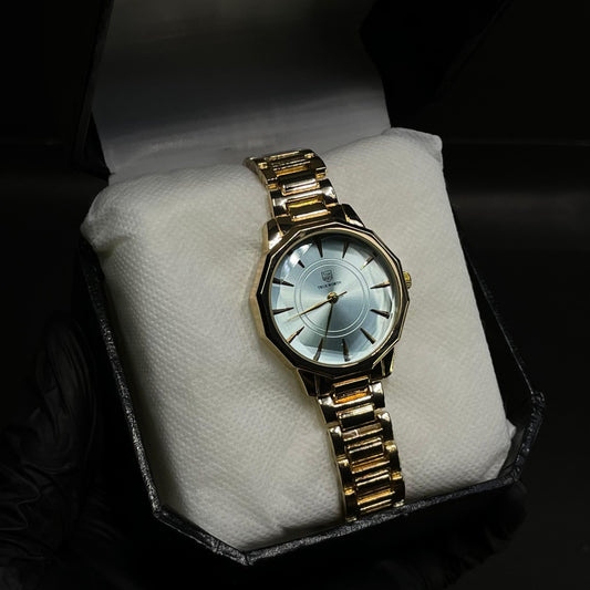 True Worth Women’s Gold Elegance Watch – Small Size with Champagne Dial