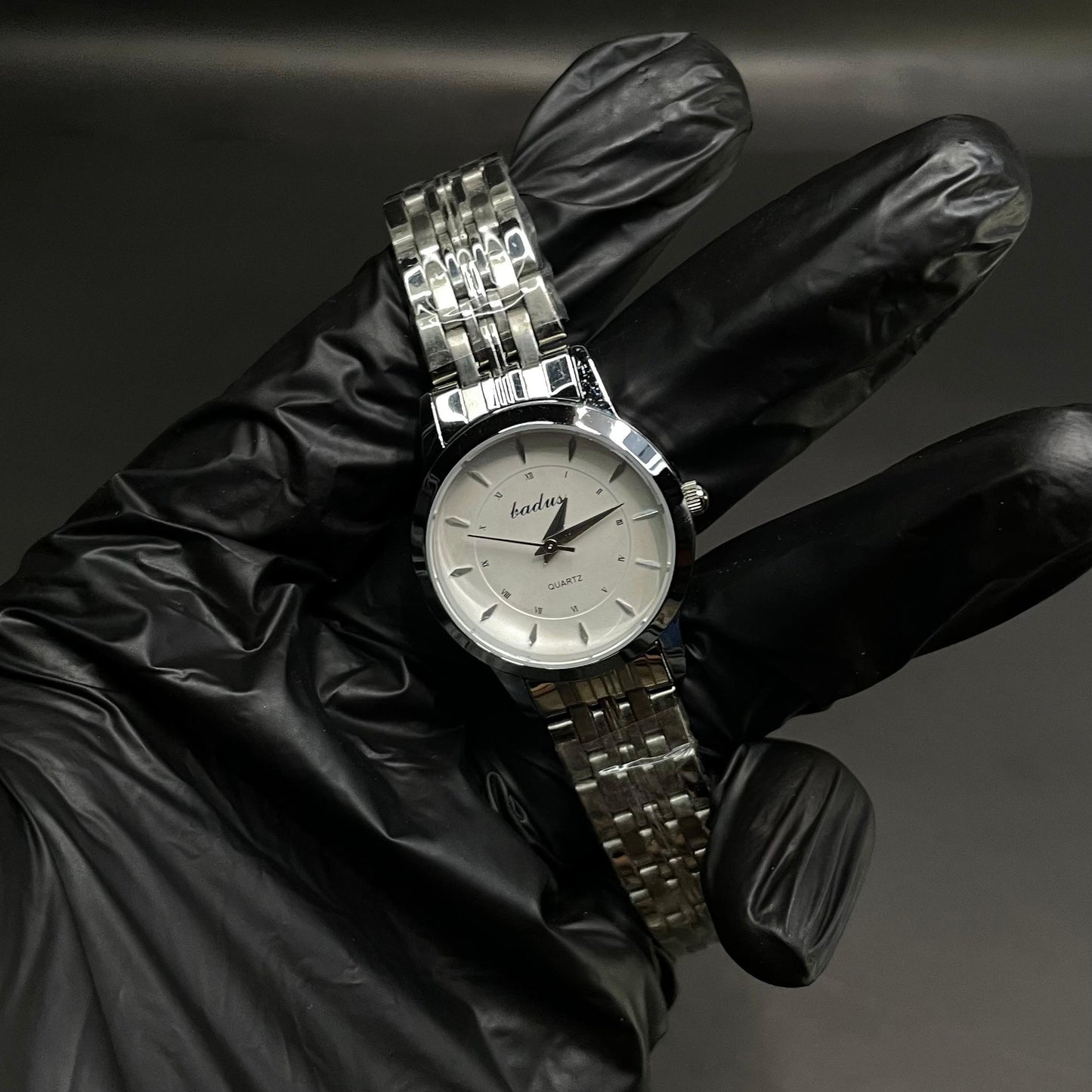 Badus Classic Silver Women Watch – White Dial with Stainless Steel Bracelet