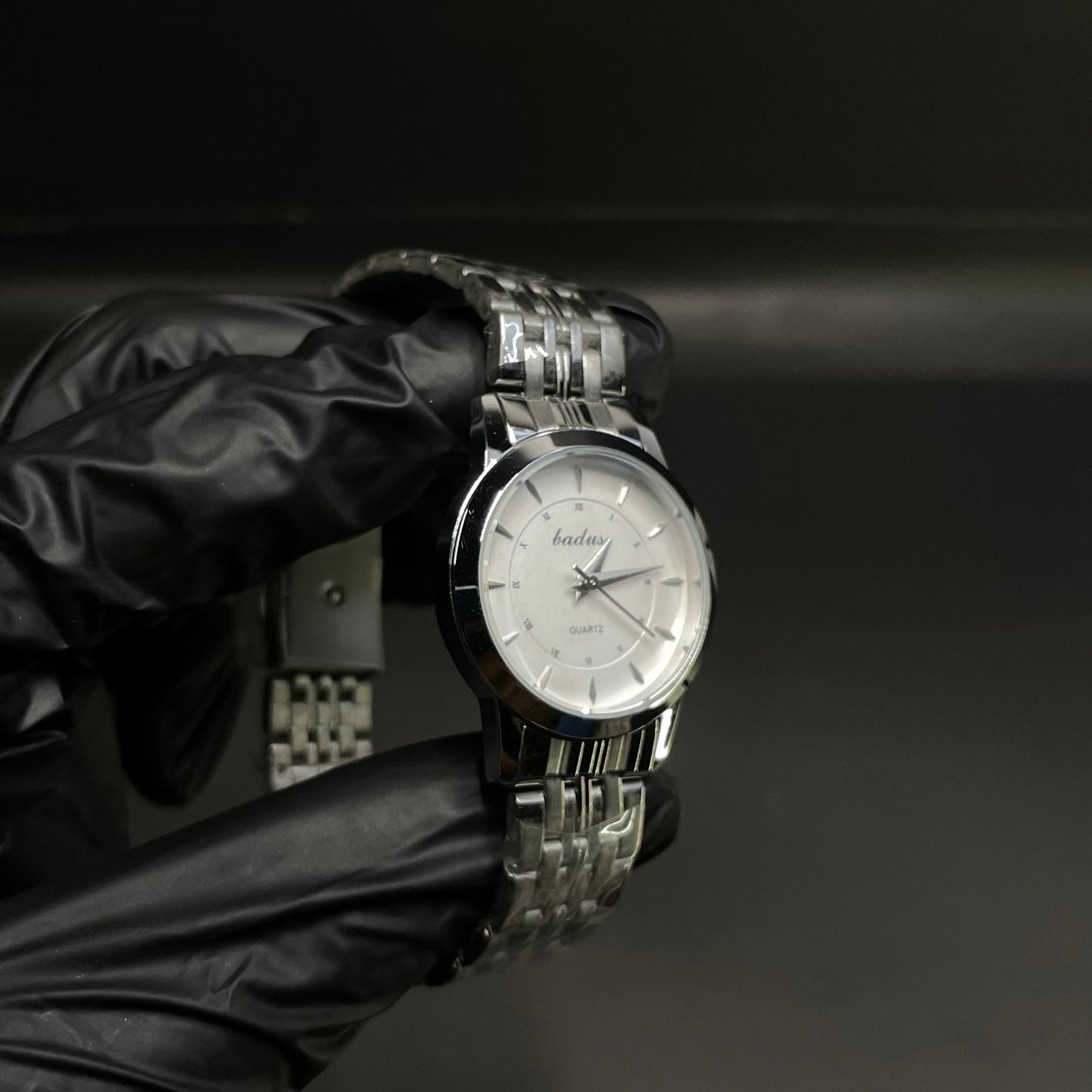 Badus Classic Silver Women Watch – White Dial with Stainless Steel Bracelet