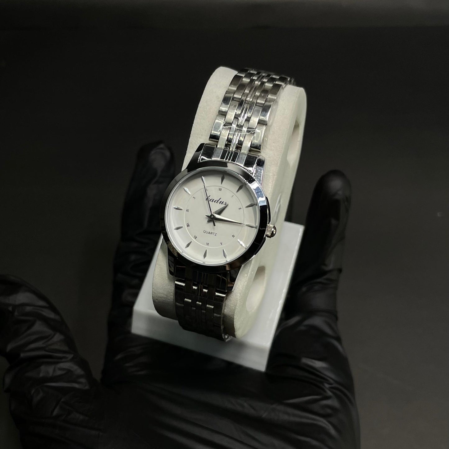 Badus Classic Silver Women Watch – White Dial with Stainless Steel Bracelet