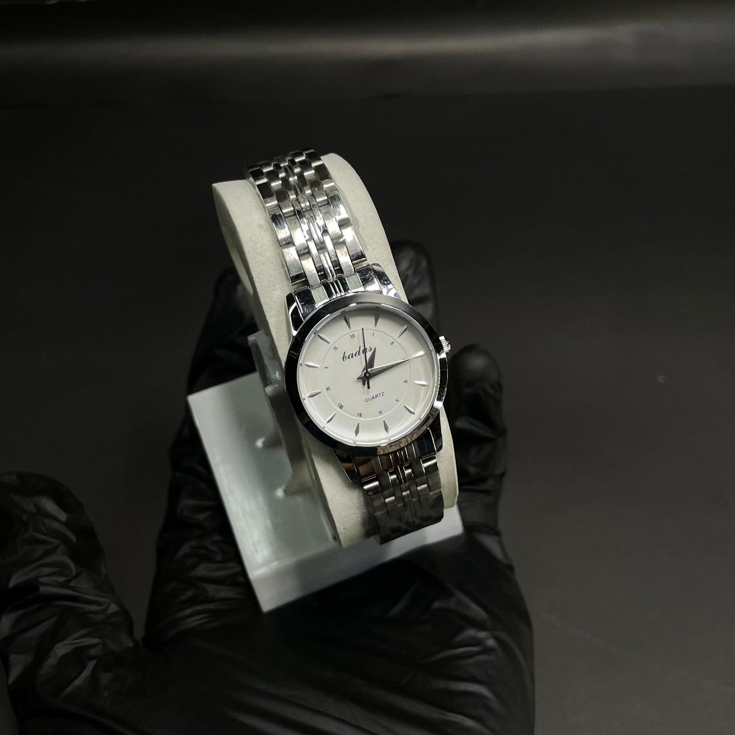 Badus Classic Silver Women Watch – White Dial with Stainless Steel Bracelet