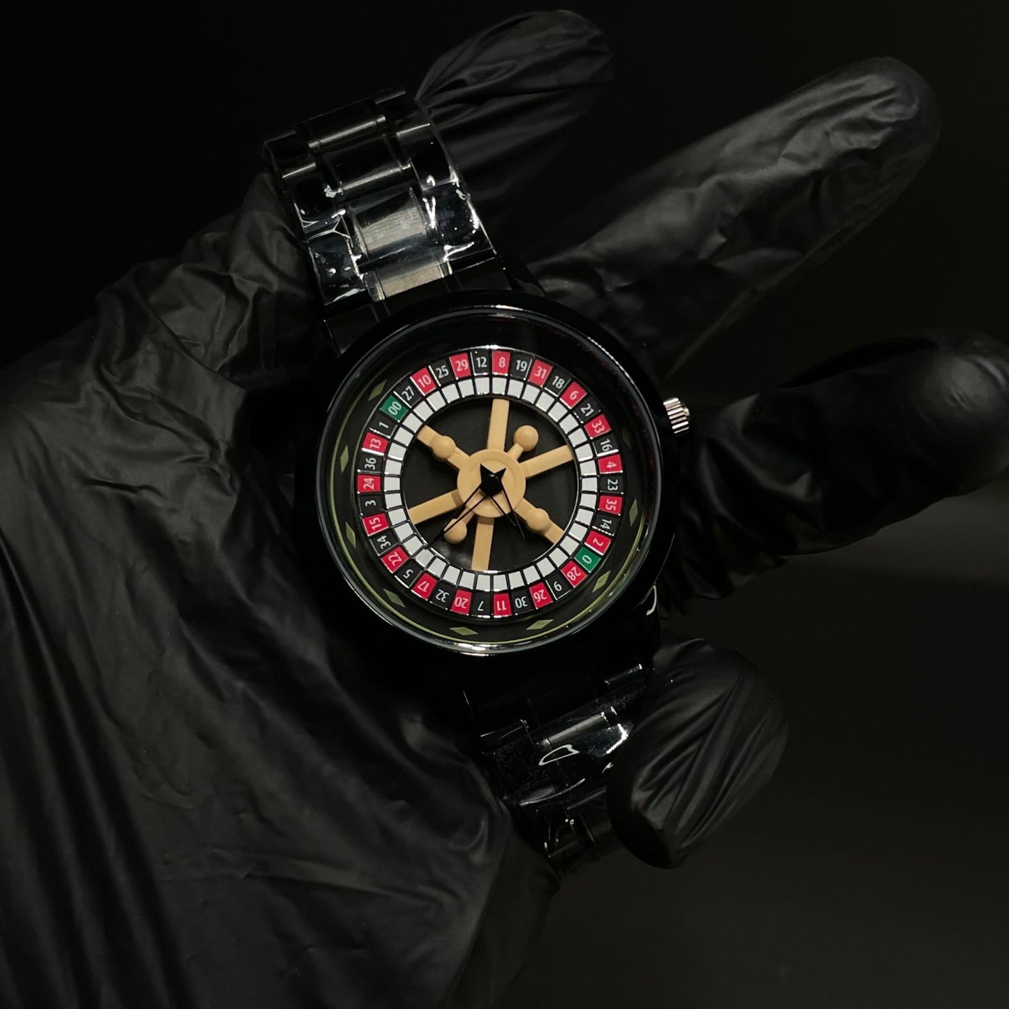 Rotating Dial Wristwatch with a roulette wheel–inspired design.