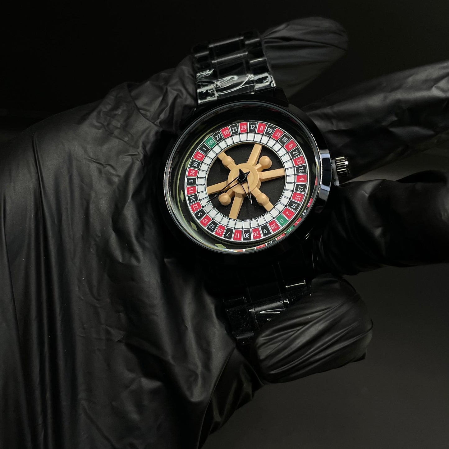Rotating Dial Wristwatch with a roulette wheel–inspired design.