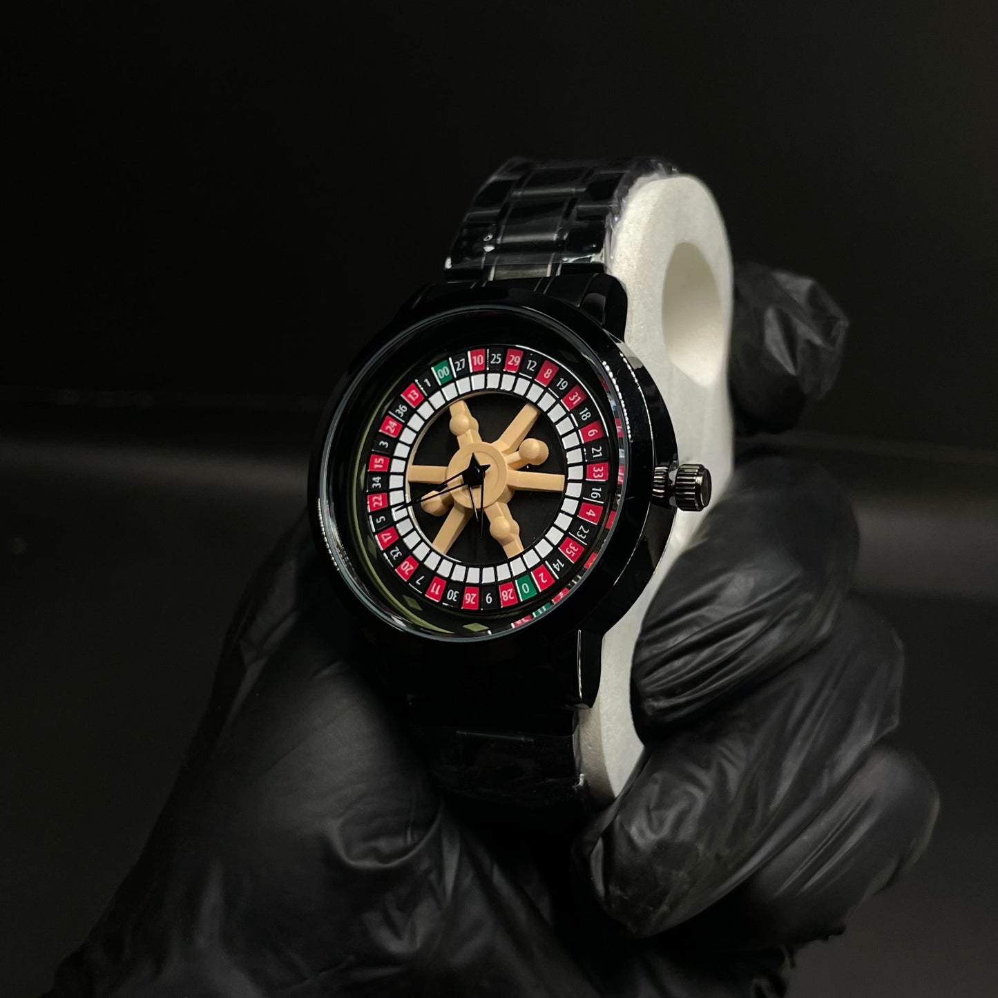 Rotating Dial Wristwatch with a roulette wheel–inspired design.