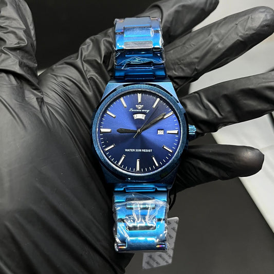 Stylish Blue Stainless Steel Strap Watch – Success Way