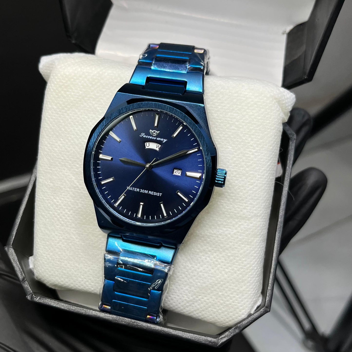 Stylish Blue Stainless Steel Strap Watch – Success Way