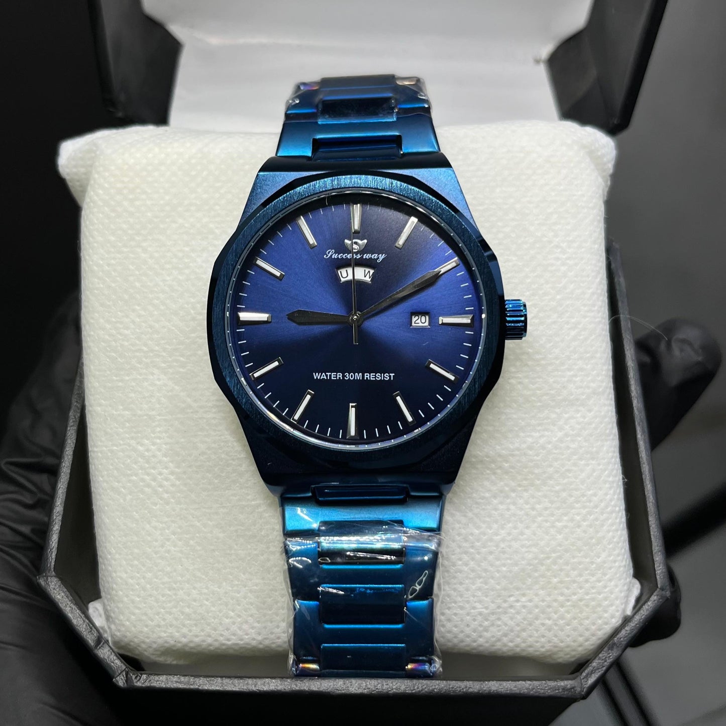 Stylish Blue Stainless Steel Strap Watch – Success Way