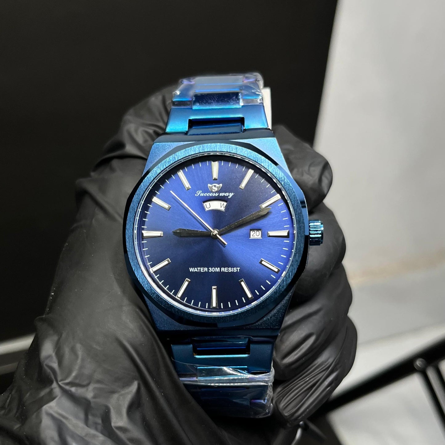 Stylish Blue Stainless Steel Strap Watch – Success Way
