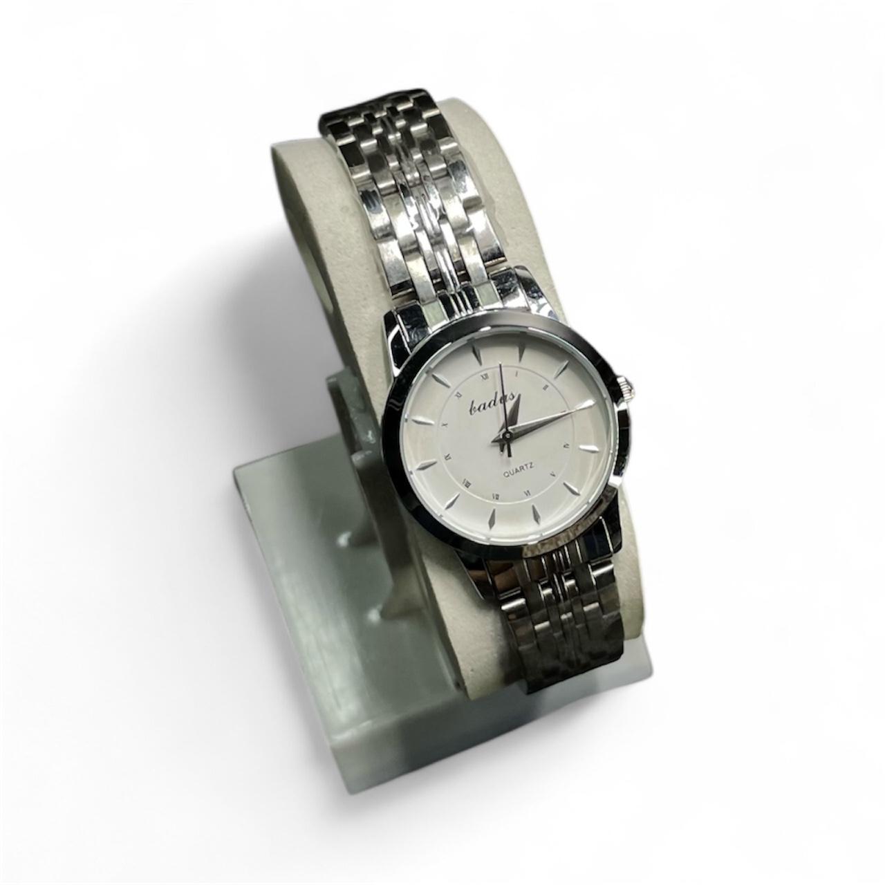 Badus Classic Silver Women Watch – White Dial with Stainless Steel Bracelet